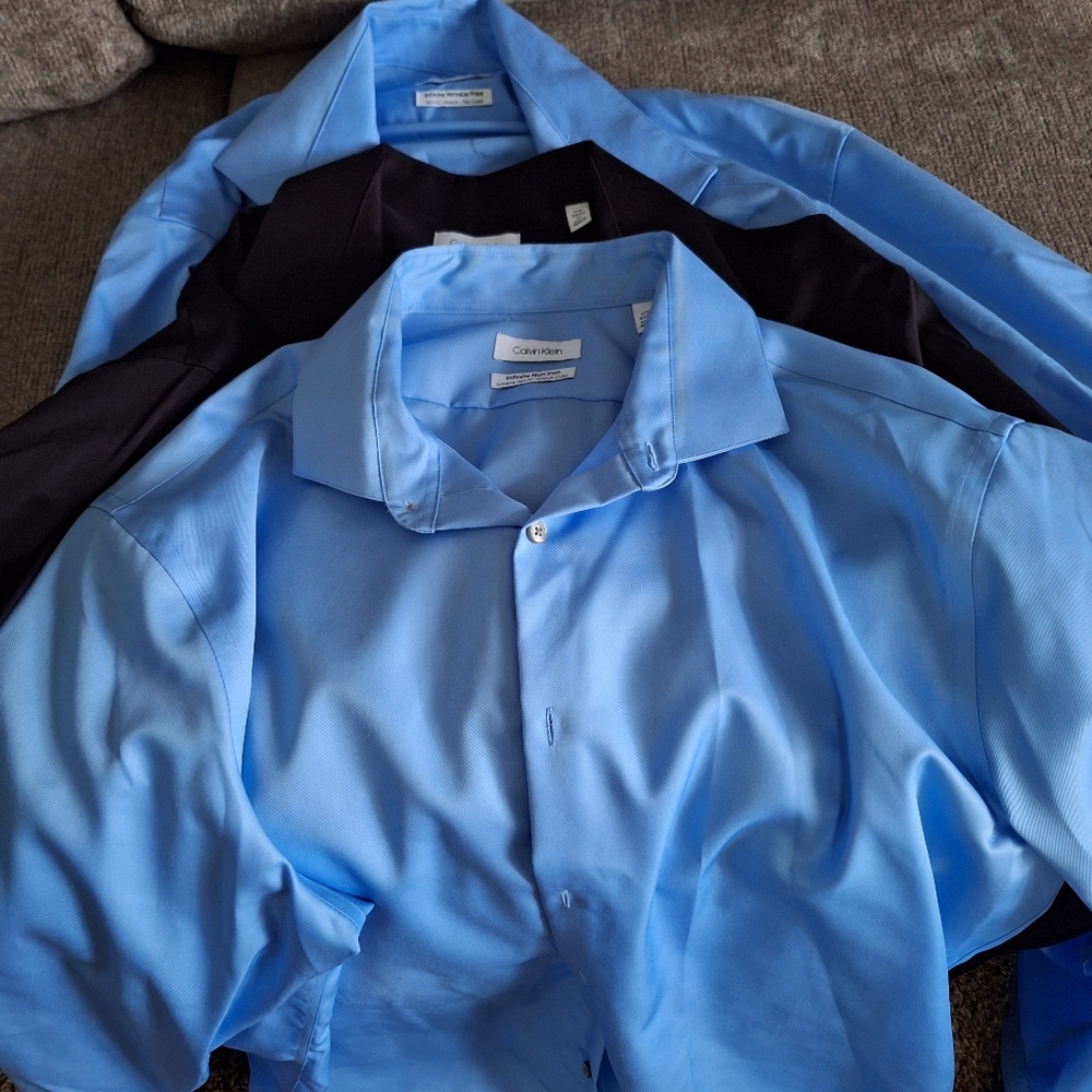 Trio of wrinkle resistant shirts